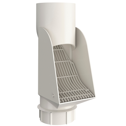 Nordic Steel Inline Downspout Cleanout Chute – 4" – White