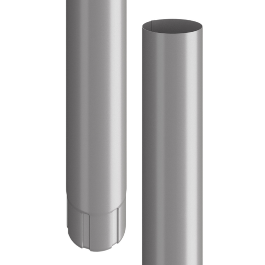 Nordic Steel Round Downspout Pipe - 4" x 10' - Anthracite Metallic