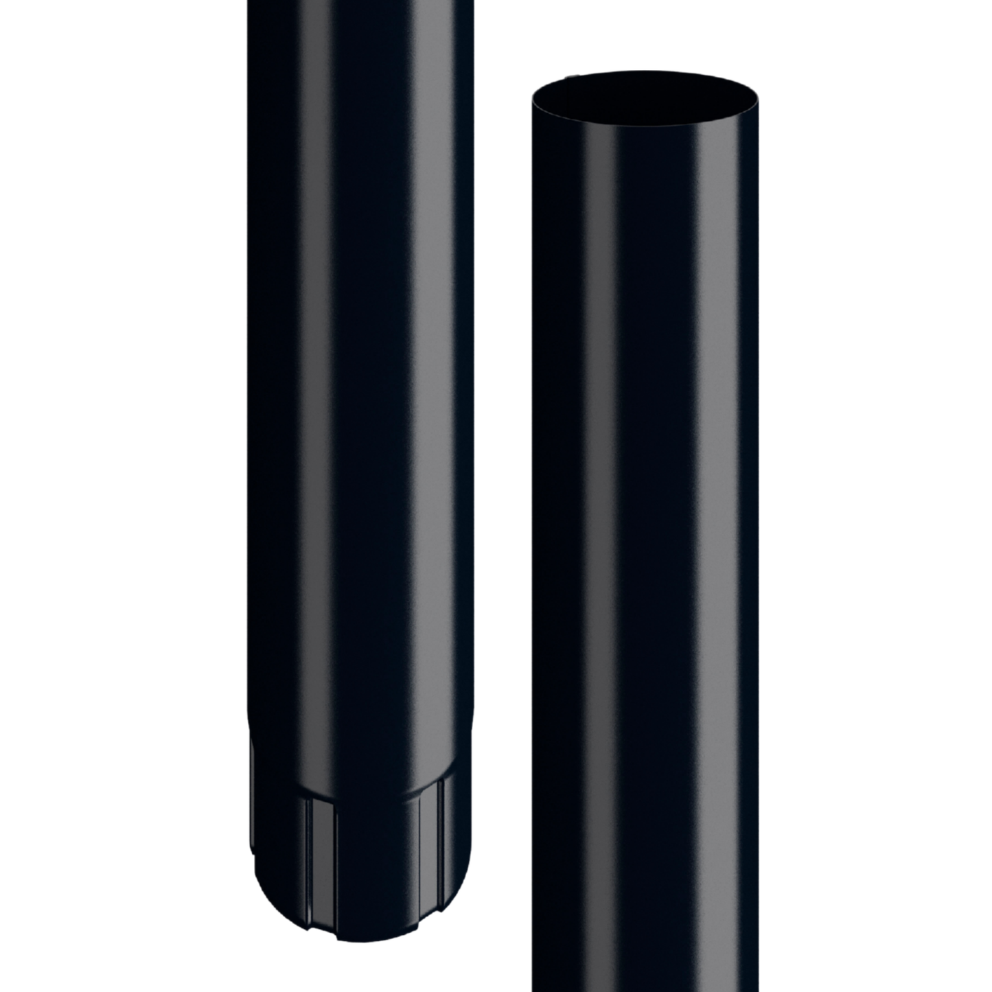 Nordic Steel Round Downspout Pipe - 4" x 10' - Black