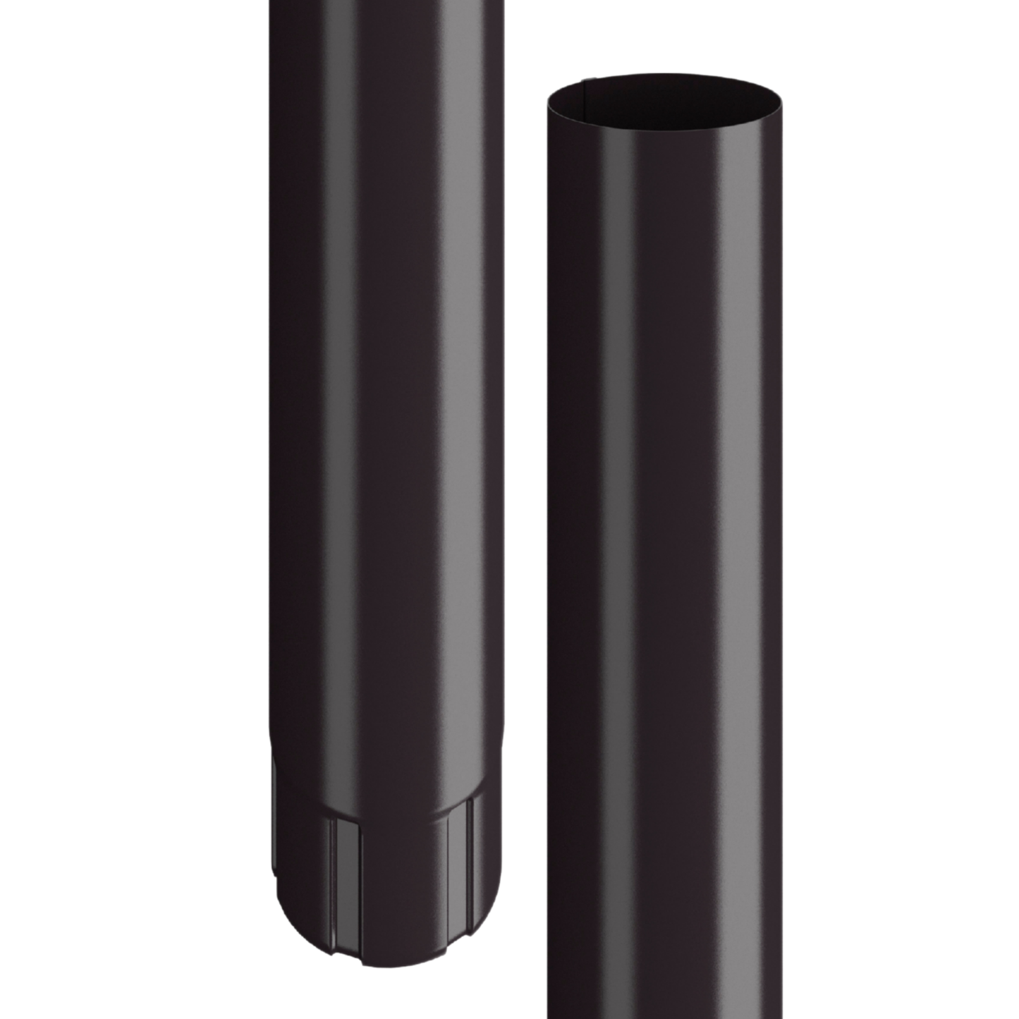 Nordic Steel Round Downspout Pipe - 4" x 10' - Dark Bronze
