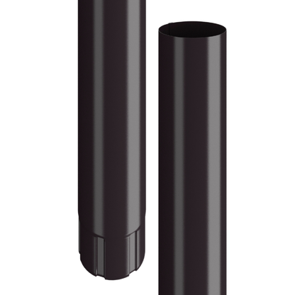 Nordic Steel Round Downspout Pipe - 4" x 10' - Dark Bronze
