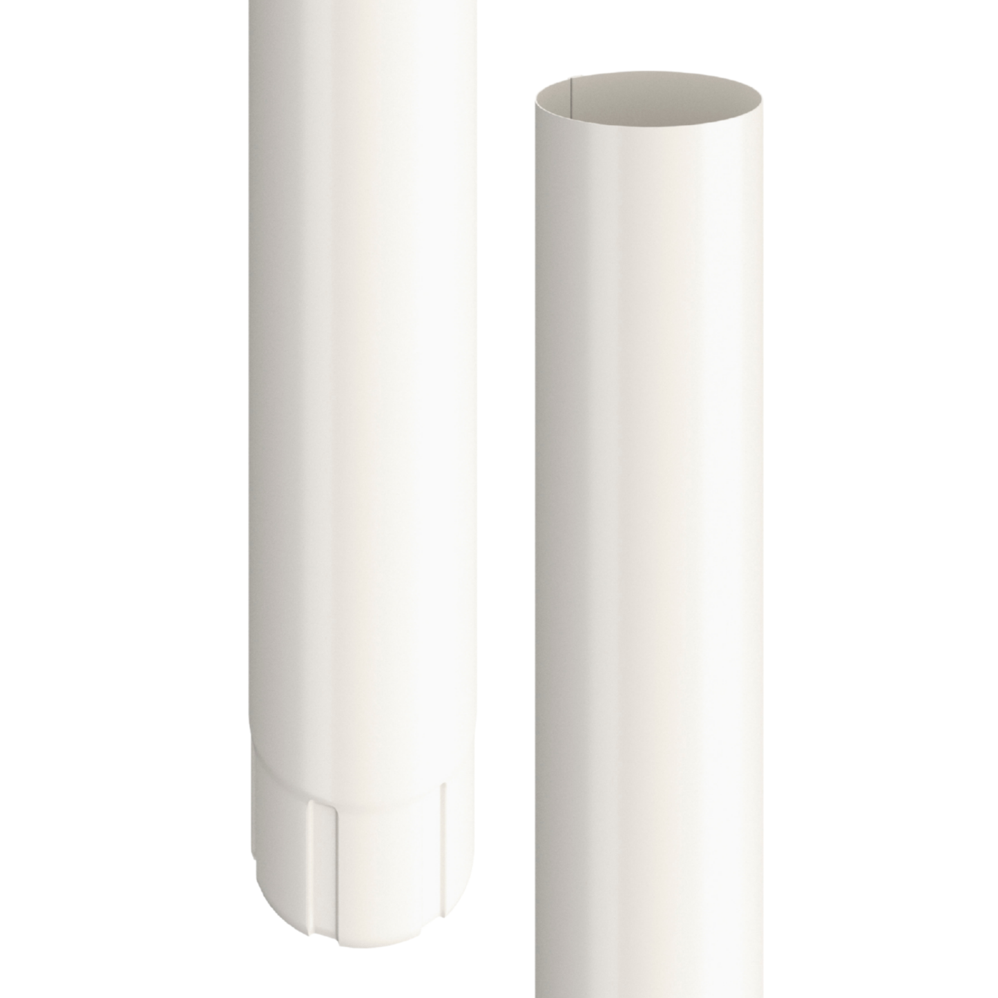 Nordic Steel Round Downspout Pipe - 4" x 10' - White