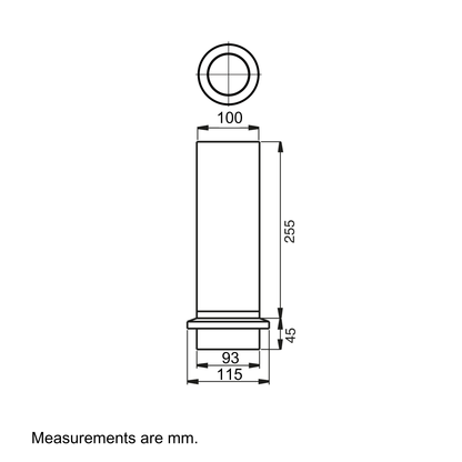 Nordic Steel Round Downspout Drain Tile Extension – 4" – Black