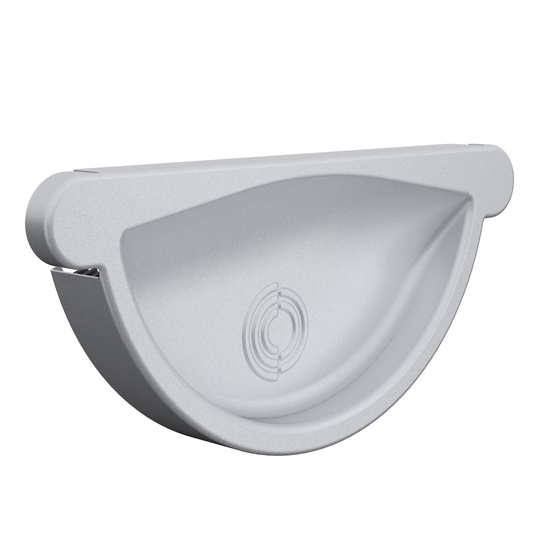 Nordic Steel Universal Gutter End Cap – 6" – Silver Metallic