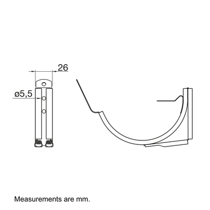 Nordic Steel Adjustable Gutter Fascia Hanger – 6" – Silver Metallic