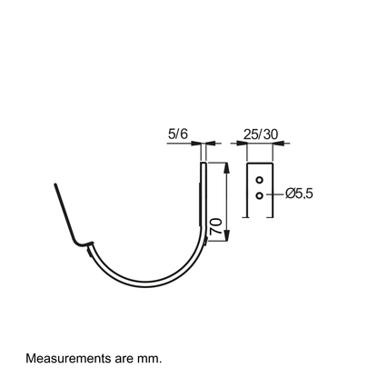 Nordic Steel Gutter Fascia Hanger with Tab – 6" – Anthracite Metallic