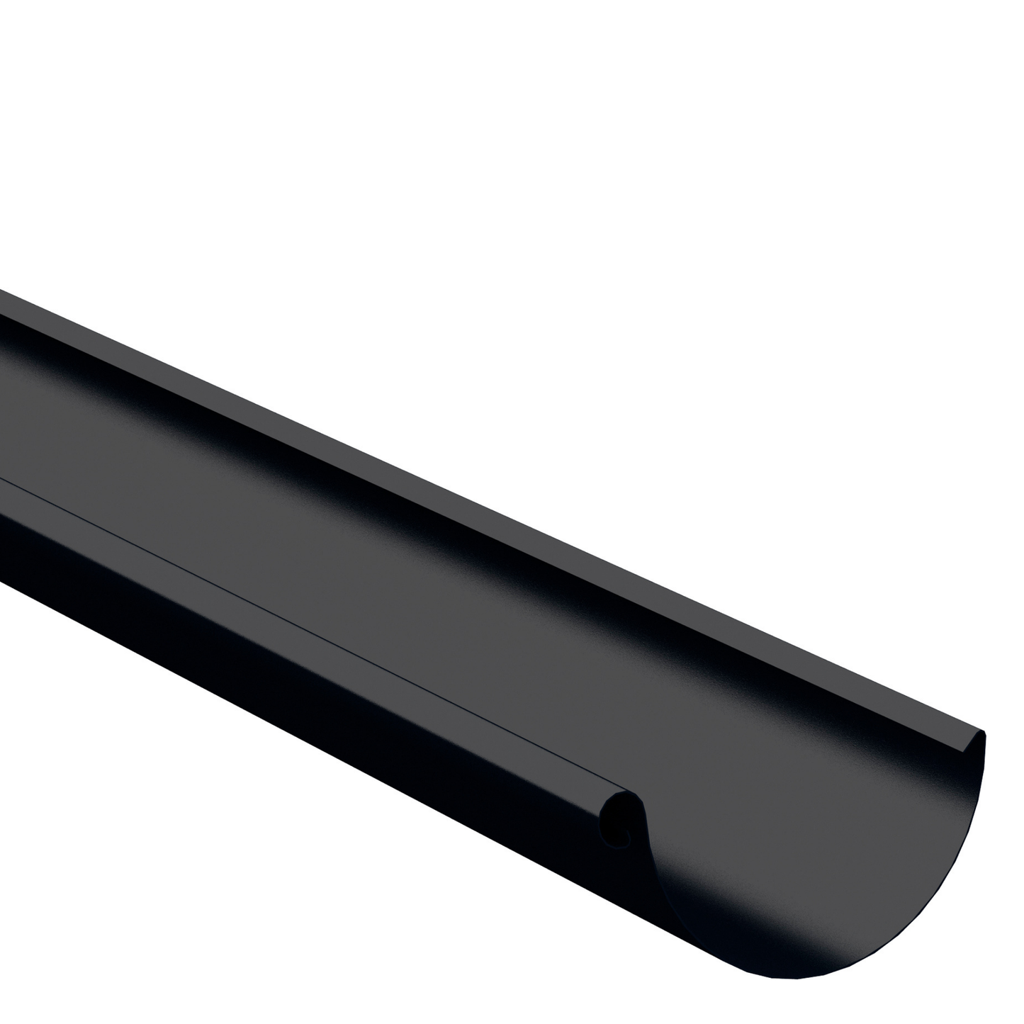 Nordic Steel Half-Round Gutter Pipe - 6" x 10' - Black