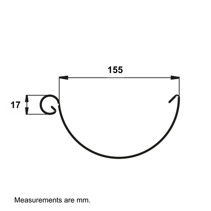 Nordic Steel Half-Round Gutter Pipe - 6" x 10' - Black