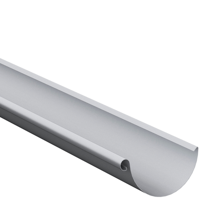 Nordic Steel Half-Round Gutter Pipe - 6" x 10' - Silver Metallic