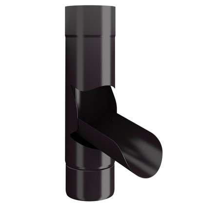 Nordic Steel Inline Downspout Diverter – 4" – Dark Bronze
