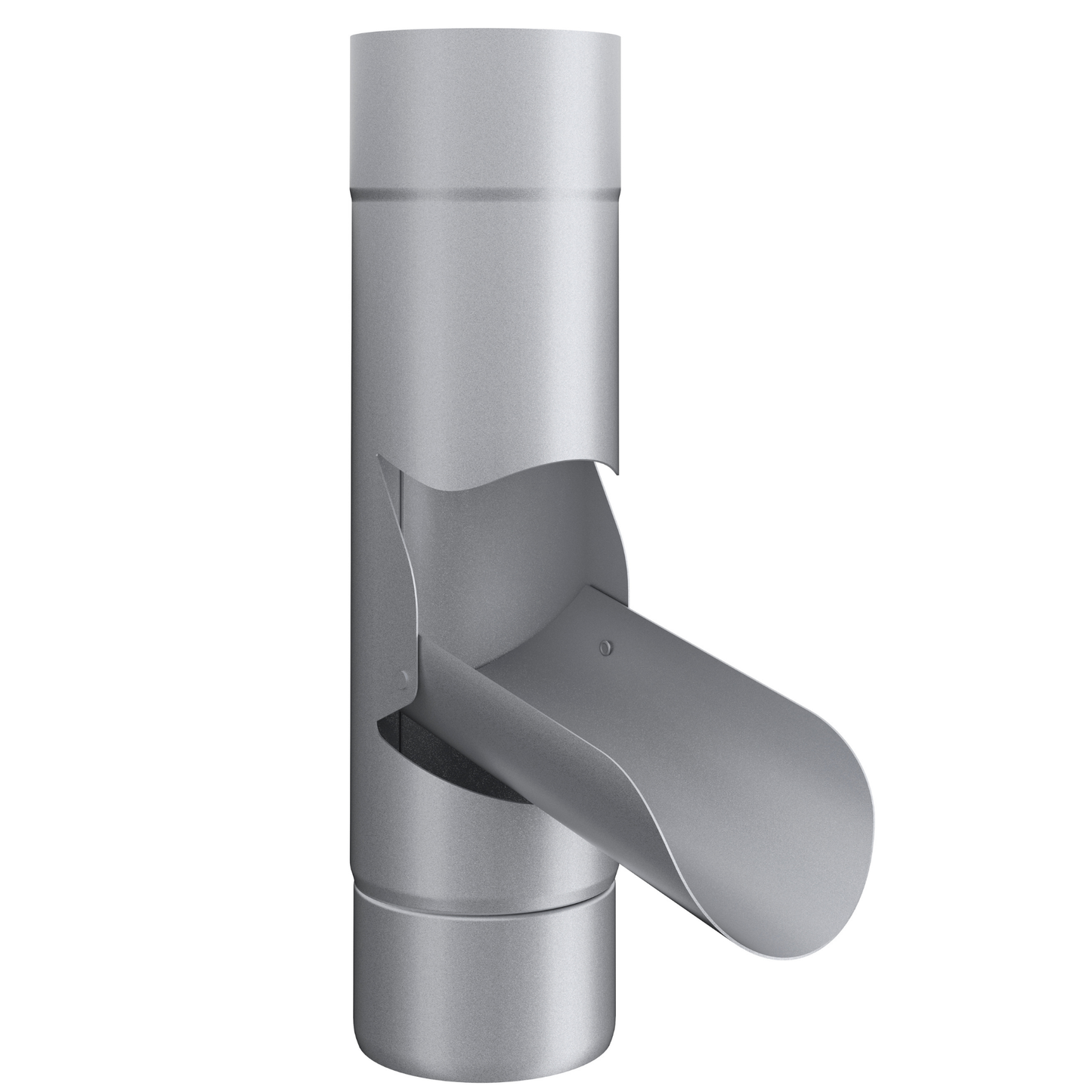 Nordic Steel Inline Downspout Diverter – 4" – Silver Metallic