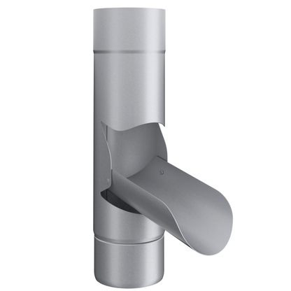 Nordic Steel Inline Downspout Diverter – 4" – Silver Metallic