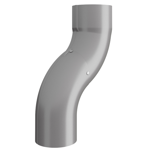 Nordic Steel 2" Downspout Offset – 4" – Silver Metallic