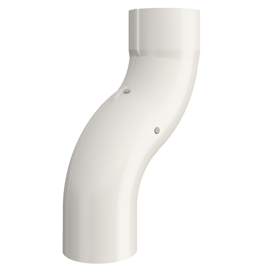Nordic Steel 2" Downspout Offset – 4" – White