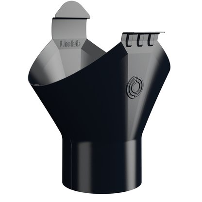 Nordic Steel Half Round Gutter Outlet – 6" – Black