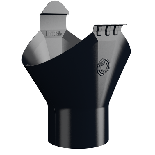 Nordic Steel Half Round Gutter Outlet – 6" – Black