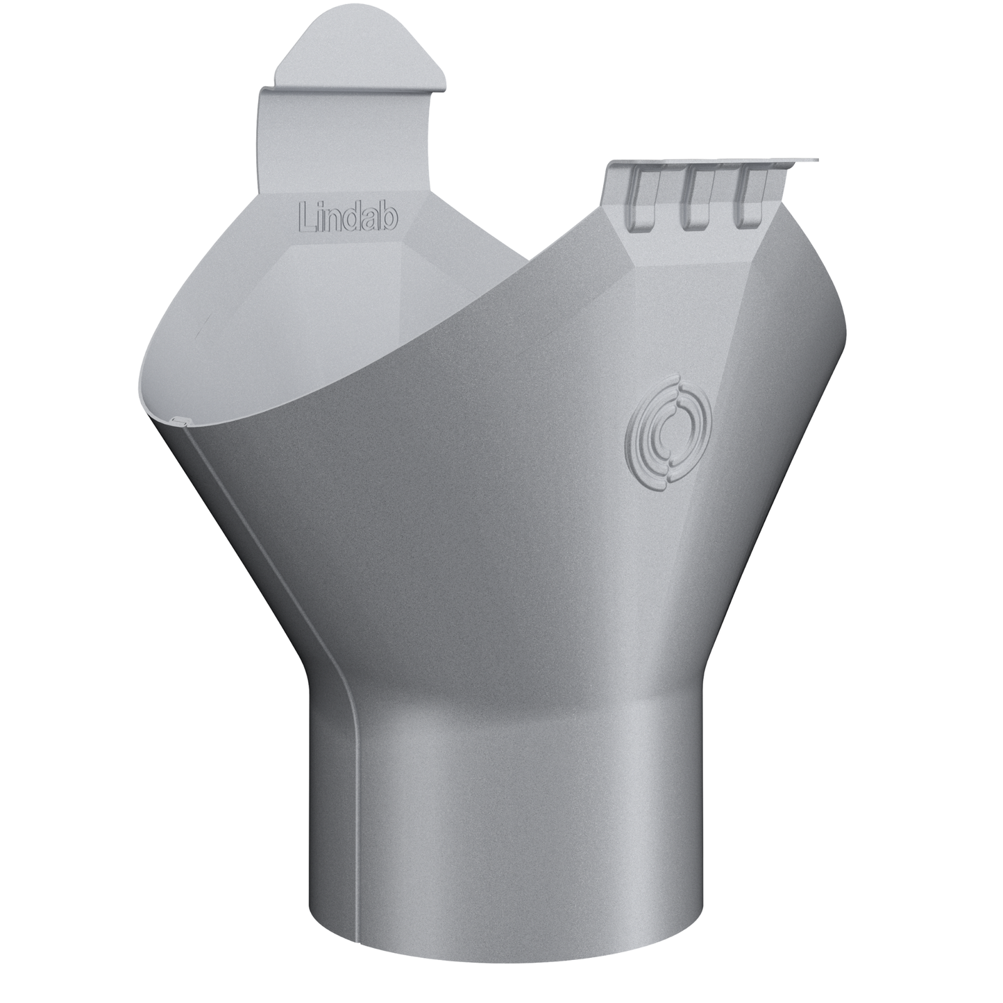 Nordic Steel Half Round Gutter Outlet – 6" – Silver Metallic