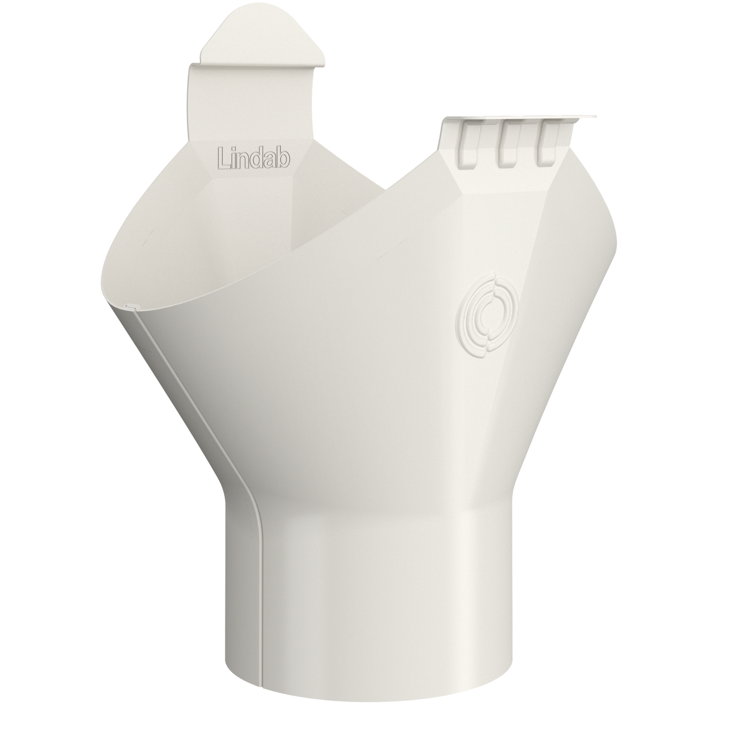 Nordic Steel Half Round Gutter Outlet – 6" – White