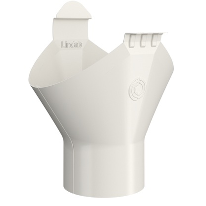 Nordic Steel Half Round Gutter Outlet – 6" – White