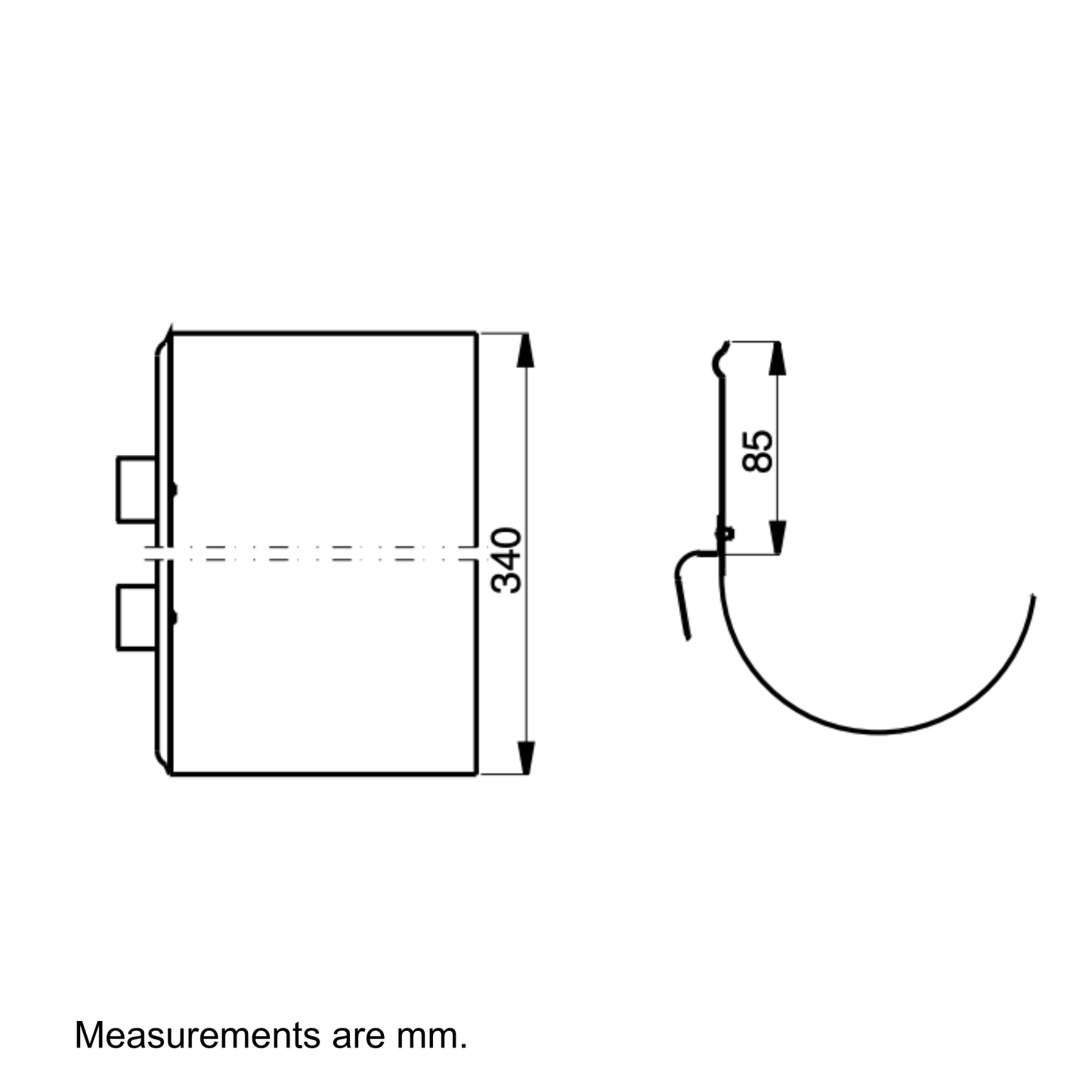 Nordic Steel Straight Overflow Protector – 6" – White