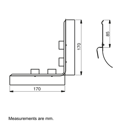 Nordic Steel Overflow Protector for Inside Miter – 6" – Dark Bronze