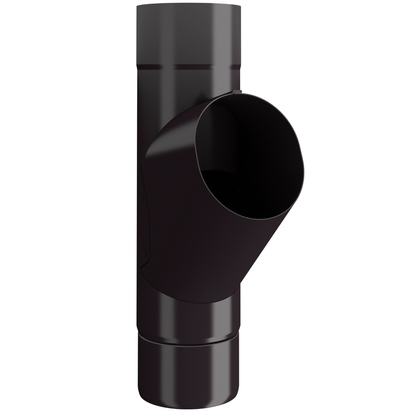 Nordic Steel Downspout Y Connector – 4" – Dark Bronze