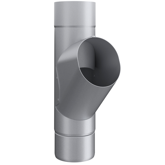 Nordic Steel Downspout Y Connector – 4" – Silver Metallic