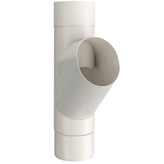 Nordic Steel Downspout Y Connector – 4" – White