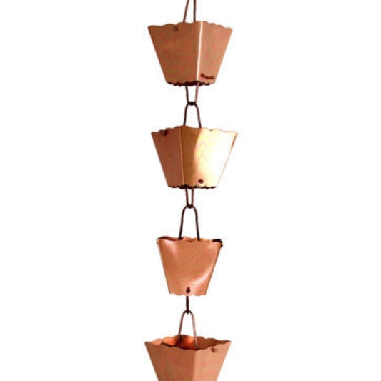 Rain Chain Shade Square Cup Copper