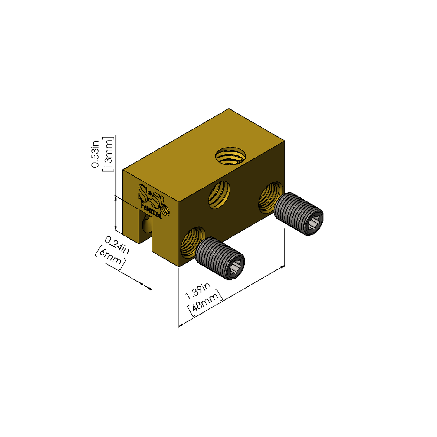 S-5-BE Brass SnoRail/SnoFence End Clamp