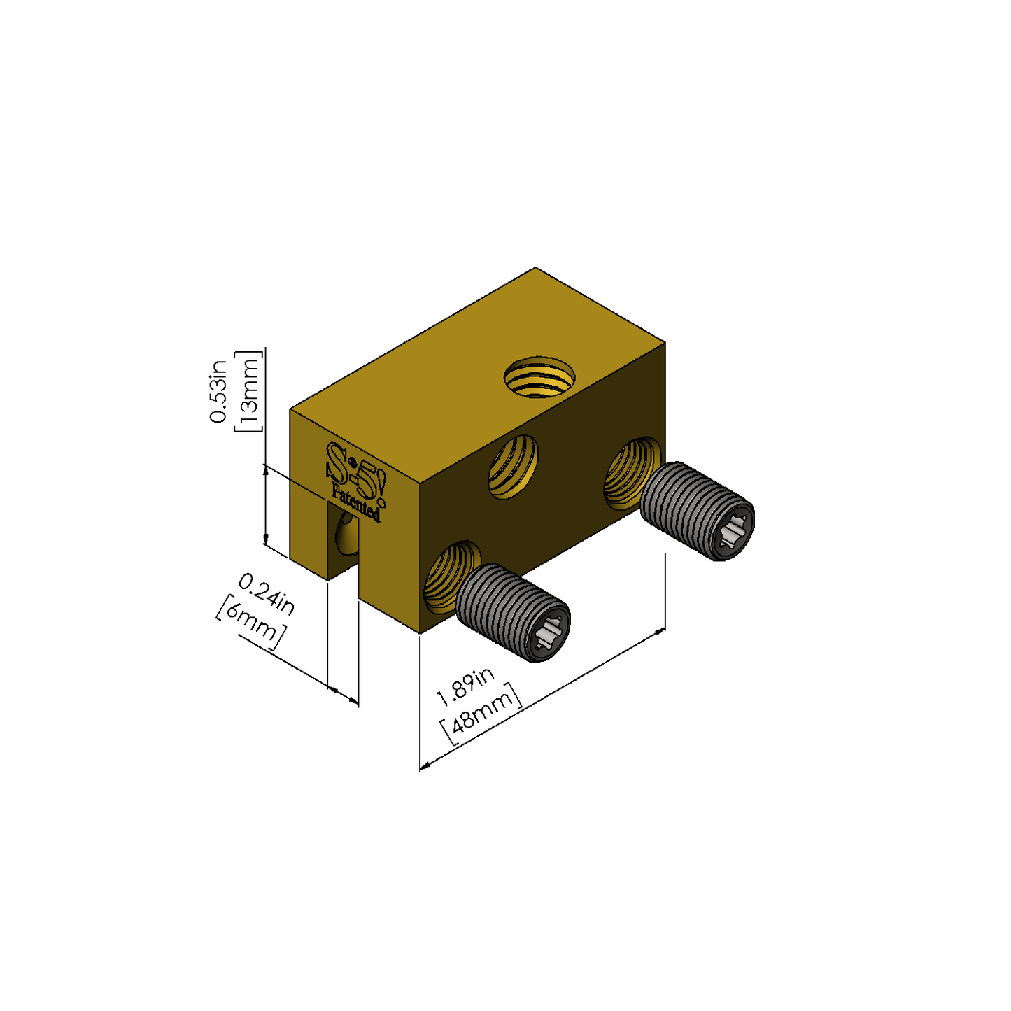 S-5-BSF Brass SnoRail/SnoFence Intermediate Clamp