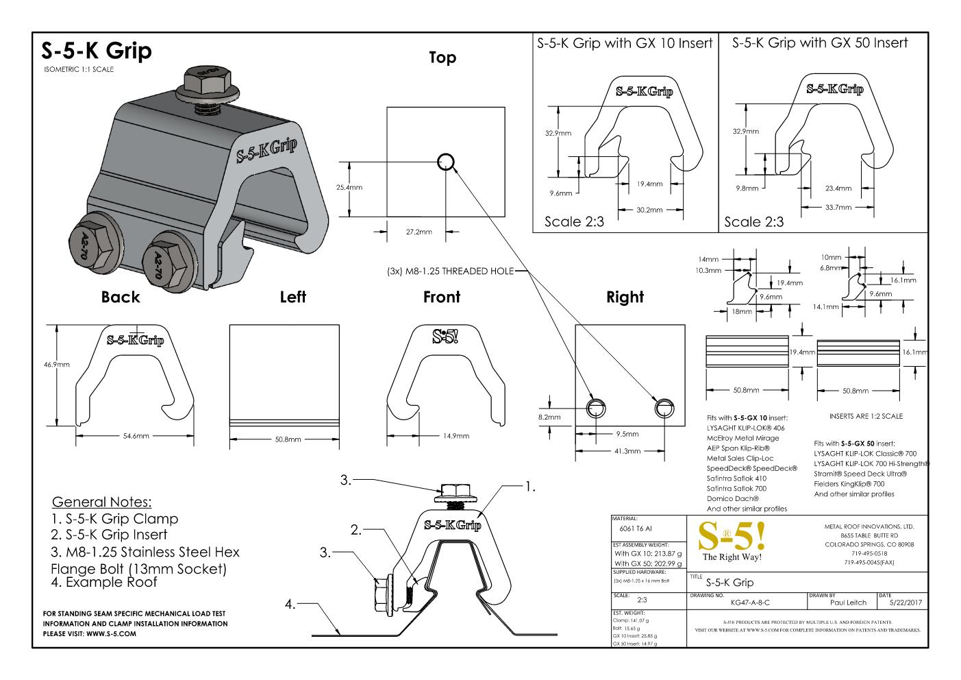 S-5-K Grip & K Grip Snow Seam Clamp