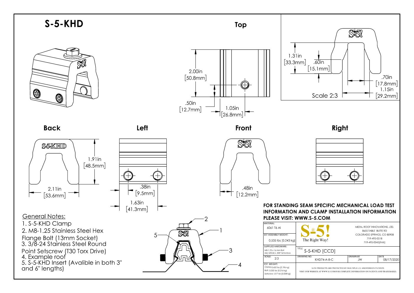 S-5-KHD Seam Clamp