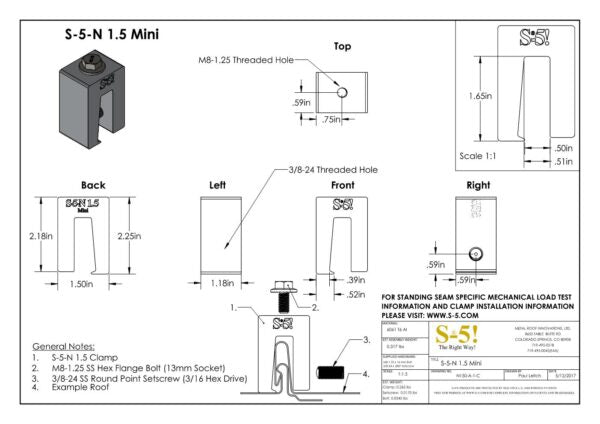 S-5-N Mini Seam Clamp