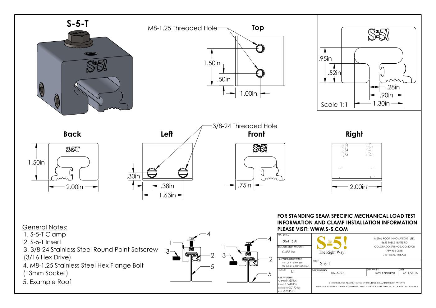 S-5-T Seam Clamp