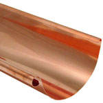 Copper Half Round Gutter – 4" Wide x 18' Long x 18 Oz.