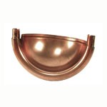 Spherical Gutter Endcaps w/ Tabs for Copper Half-Round Gutters - 5"