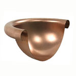 Spherical Gutter Endcaps for Copper Half-Round Gutters - 7.6"