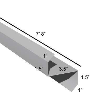 Stiffened Z-Girts with Lips with a depth of 3.5in and length of 7ft 8in dimensions drawing for framing and construction and rainscreen