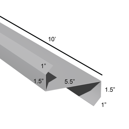 Stiffened Z-Girts with Lips with a depth of 5.5in and length of 10ft dimensions drawing for framing and construction and rainscreen