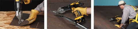 Cutting asphalt shingles just got easier and faster with the Malco TSS1 TurboShear available from Rapid Materials